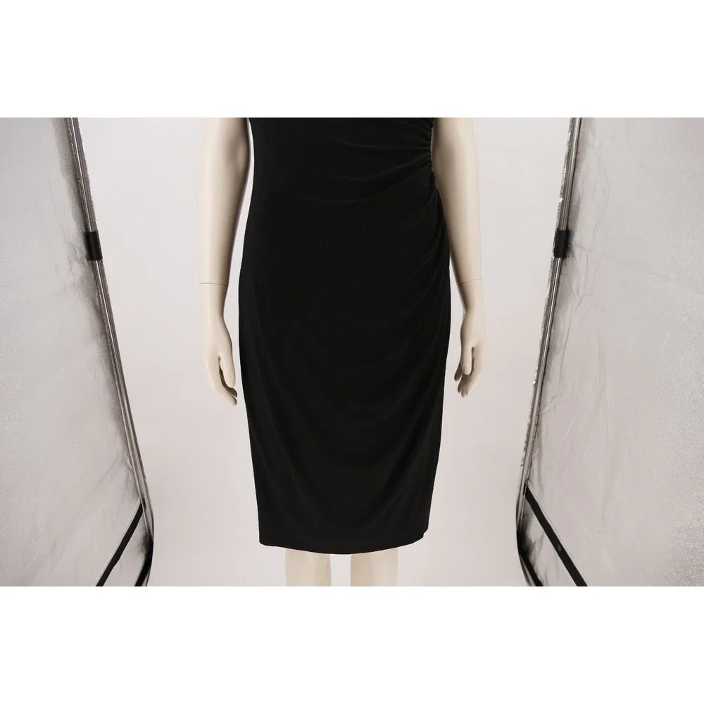 Lauren Ralph Lauren Black Sheath Ruffle Dress Size 8 elegant, effortless polish - Picture 6 of 16